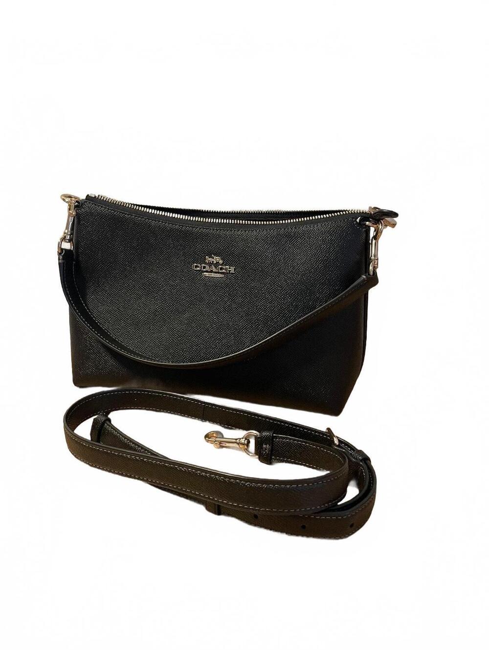 COACH Clara Shoulder Bag black leather with crossbody strap